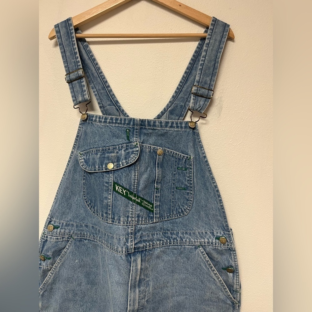 Vintage KEY IMPERIAL Men's Denim Bib Suspender Overalls Wide Leg
Size W40 L30 - Picture 5 of 8